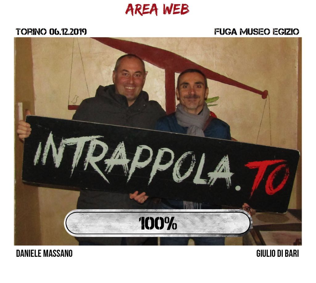Il gruppo Area web è fuggito dalla nostra escape room Fuga Museo Egizio