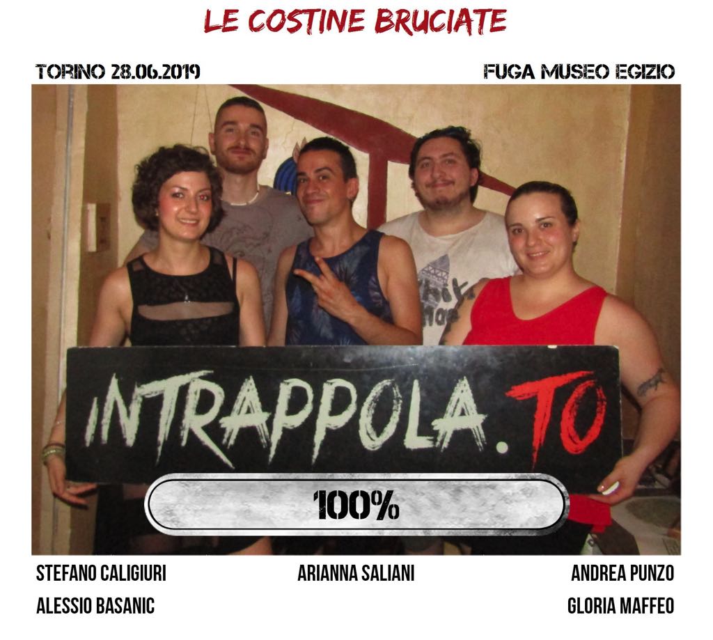 Il gruppo Le costine bruciate è fuggito dalla nostra escape room Fuga Museo Egizio