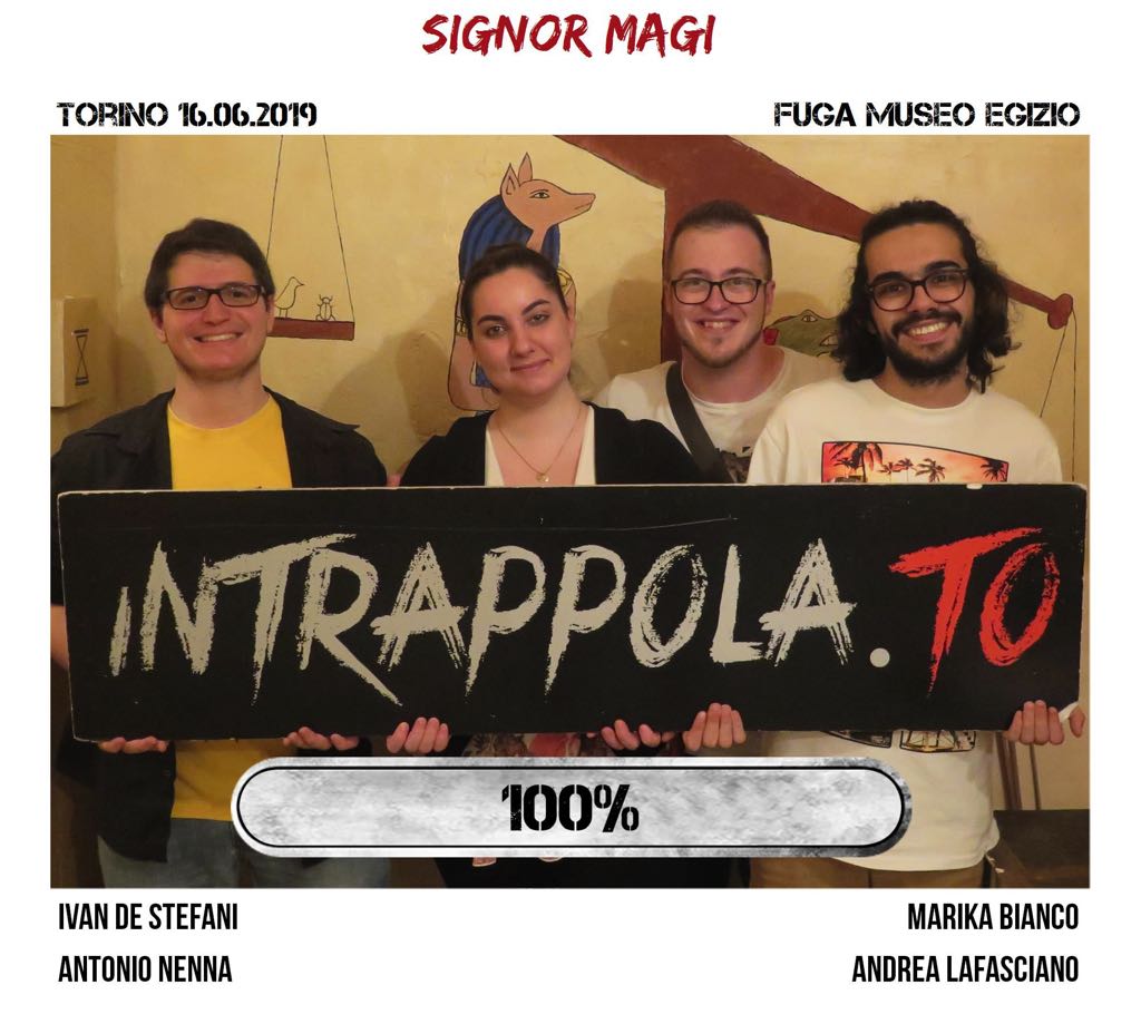 Il gruppo Signor Magi è fuggito dalla nostra escape room Fuga Museo Egizio