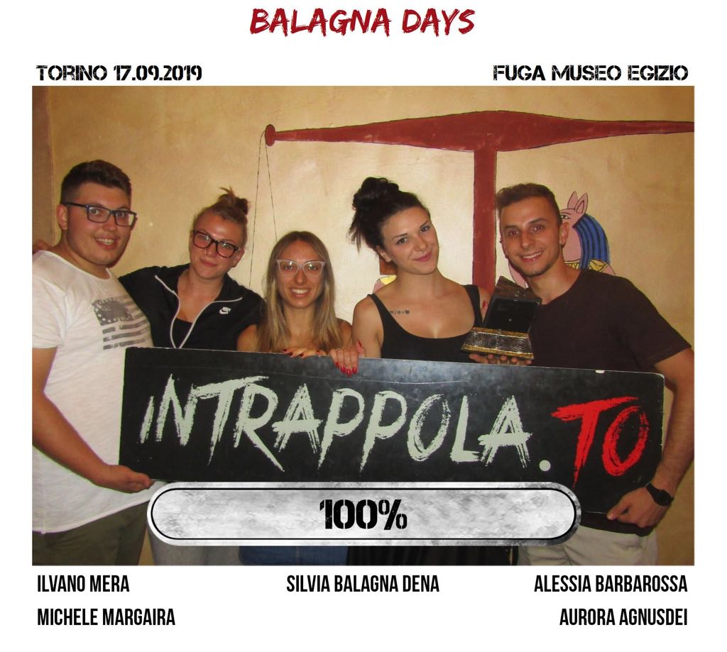 Il gruppo balagna days è fuggito dalla nostra escape room Fuga Museo Egizio