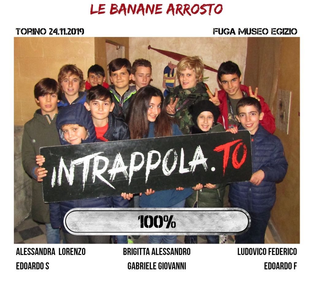 Il gruppo le banane arrosto è fuggito dalla nostra escape room Fuga Museo Egizio