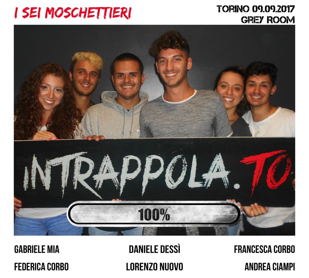 Il gruppo I SEI MOSCHETTIERI è fuggito dalla nostra escape room 