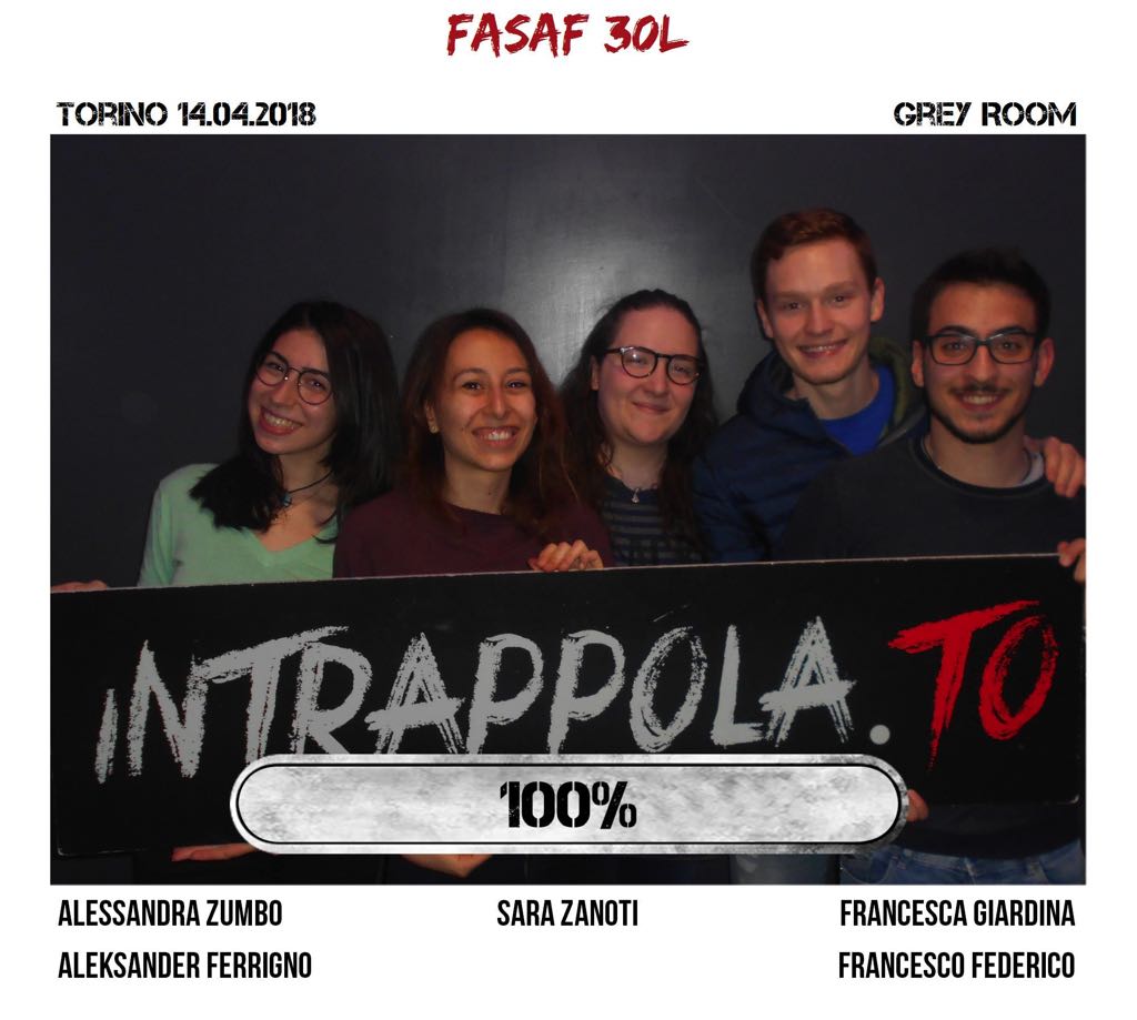 Il gruppo fasaf 30L è fuggito dalla nostra escape room 