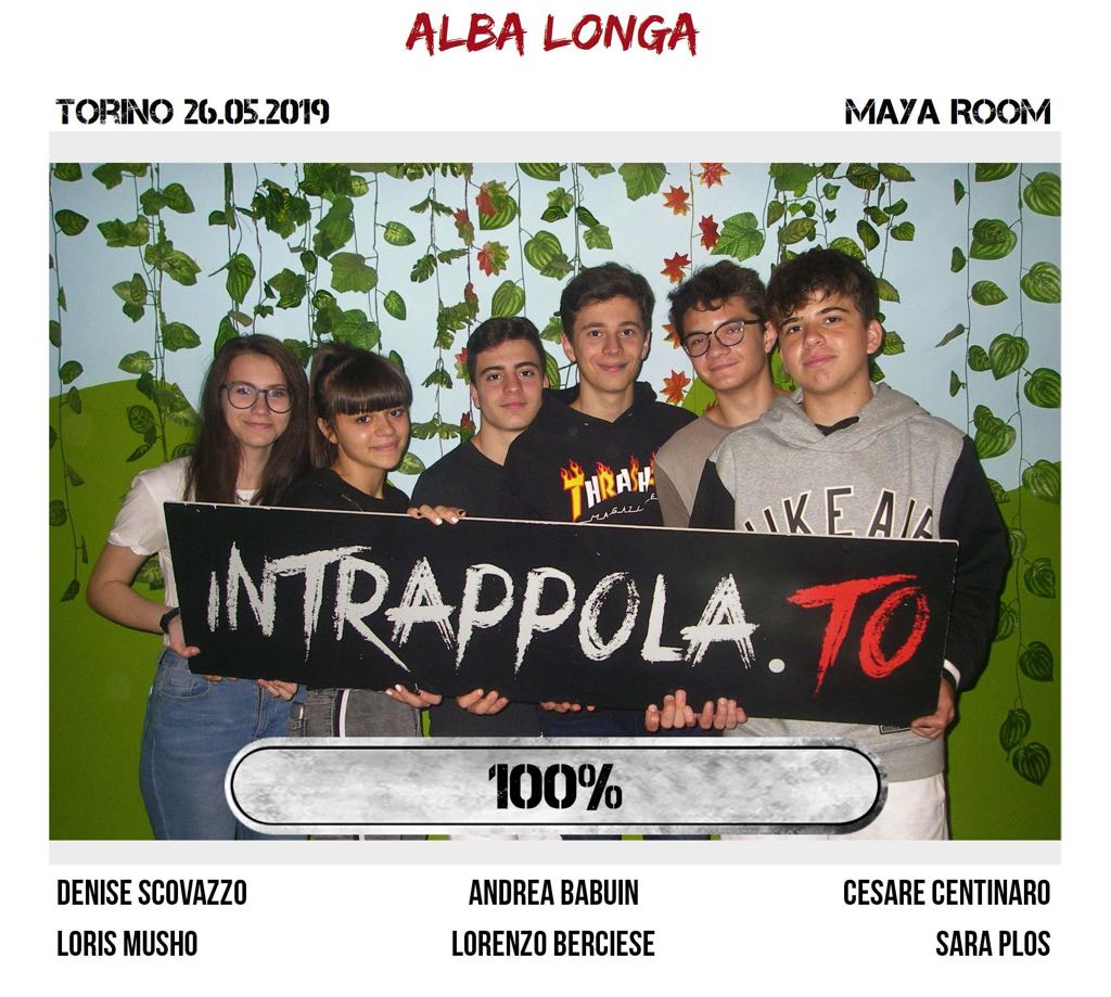 Il gruppo Alba Longa è fuggito dalla nostra escape room Maya Room