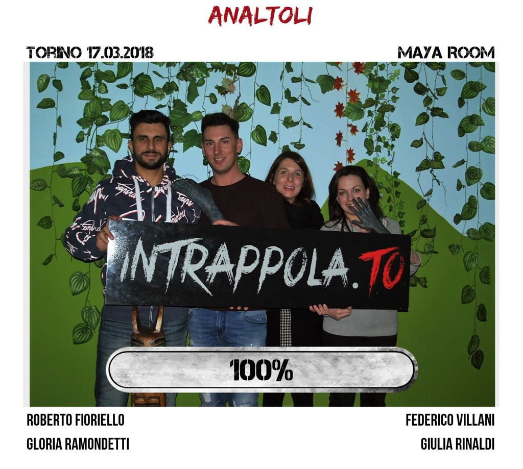 Il gruppo Analtoli è fuggito dalla nostra escape room Maya Room