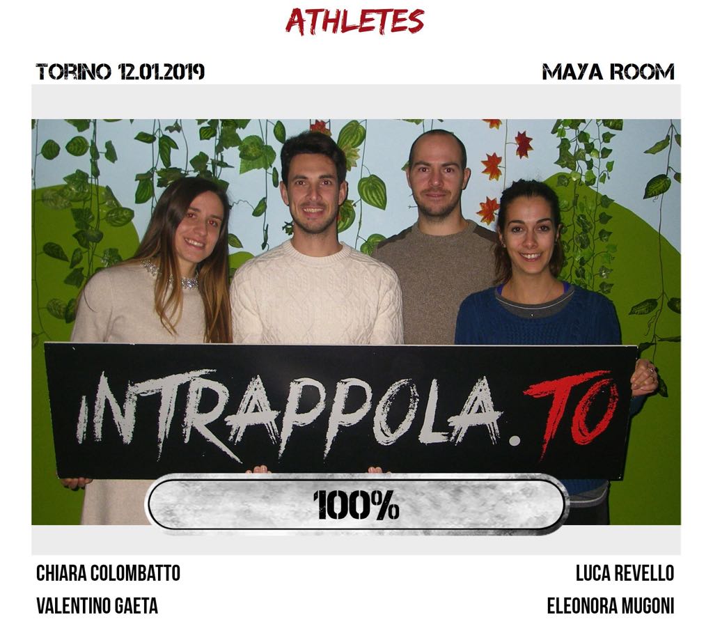 Il gruppo Athletes è fuggito dalla nostra escape room Maya Room