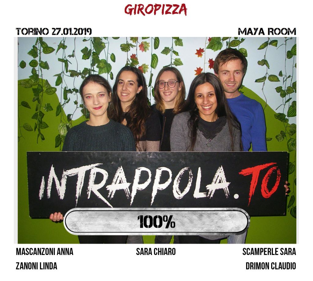 Il gruppo Giropizza è fuggito dalla nostra escape room Maya Room
