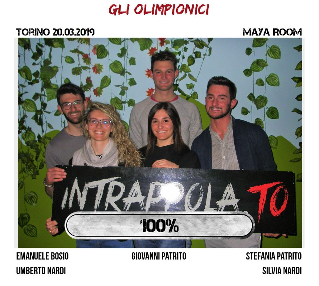 Il gruppo Gli Olimpionici è fuggito dalla nostra escape room Maya Room