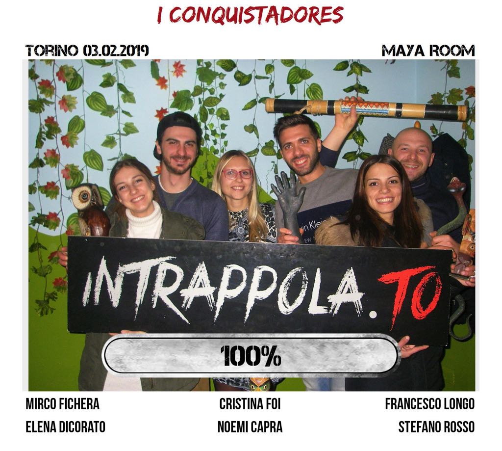 Il gruppo I Conquistadores è fuggito dalla nostra escape room Maya Room