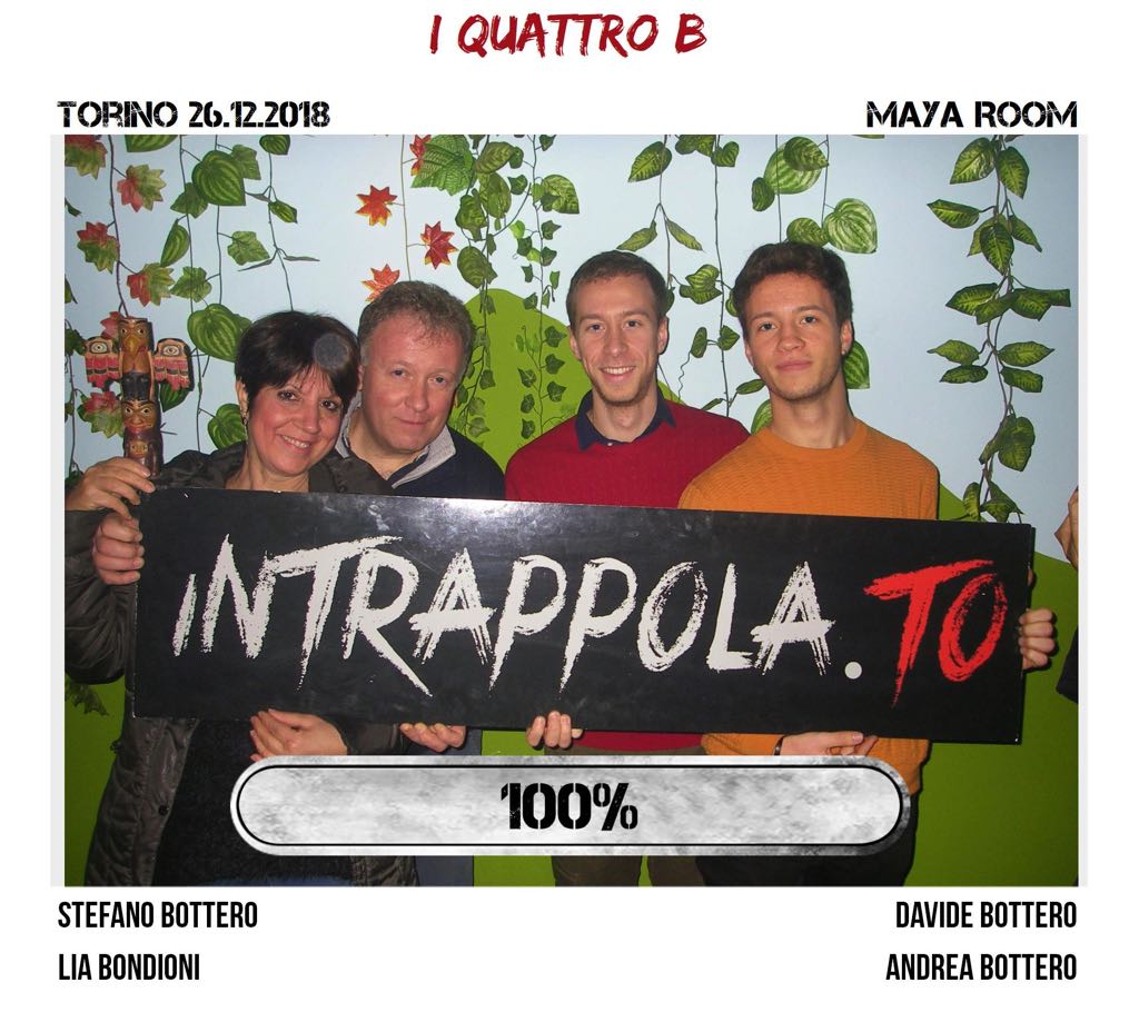 Il gruppo I Quattro B è fuggito dalla nostra escape room Maya Room
