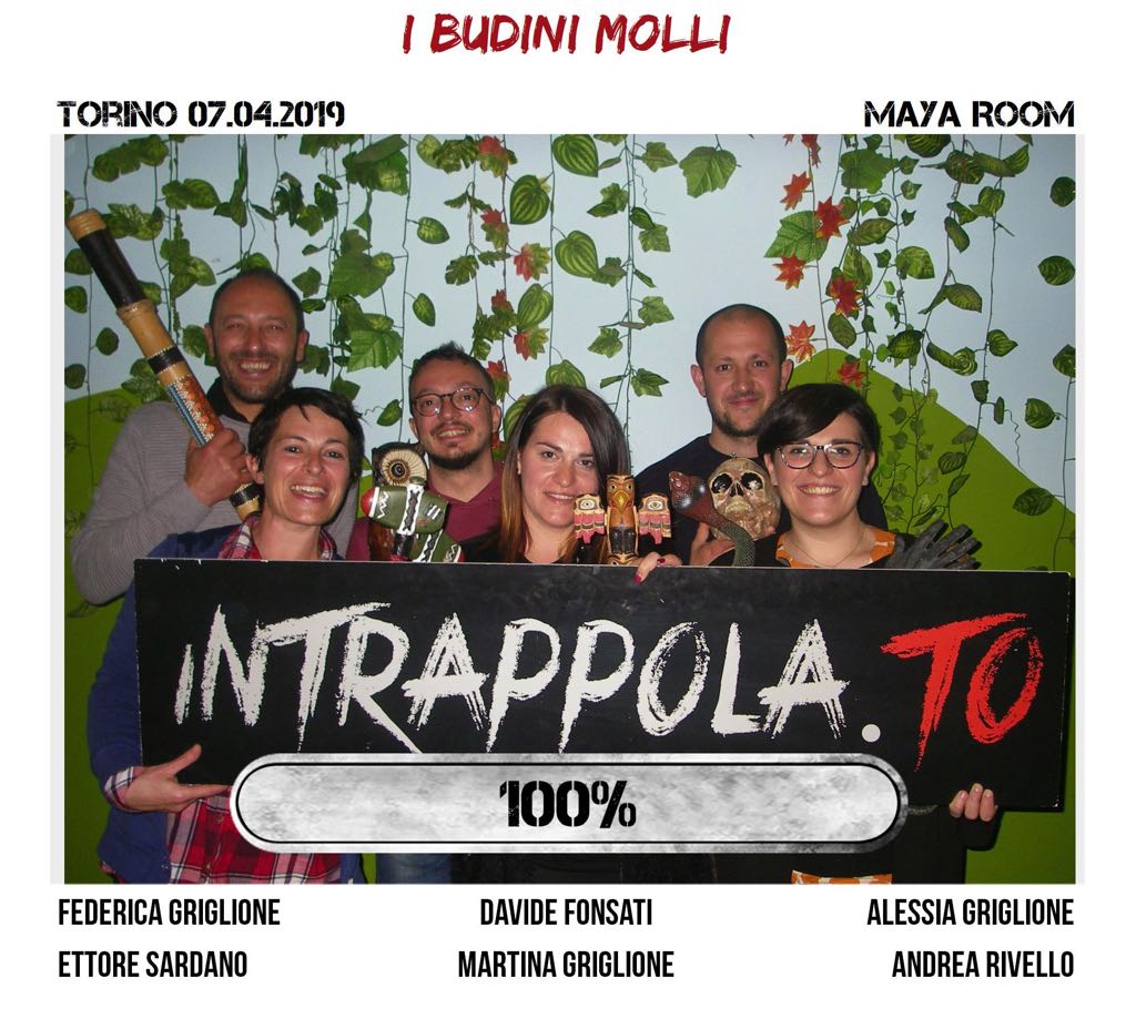 Il gruppo I budini molli è fuggito dalla nostra escape room Maya Room
