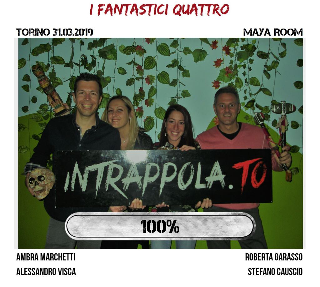 Il gruppo I fantastici quattro è fuggito dalla nostra escape room Maya Room