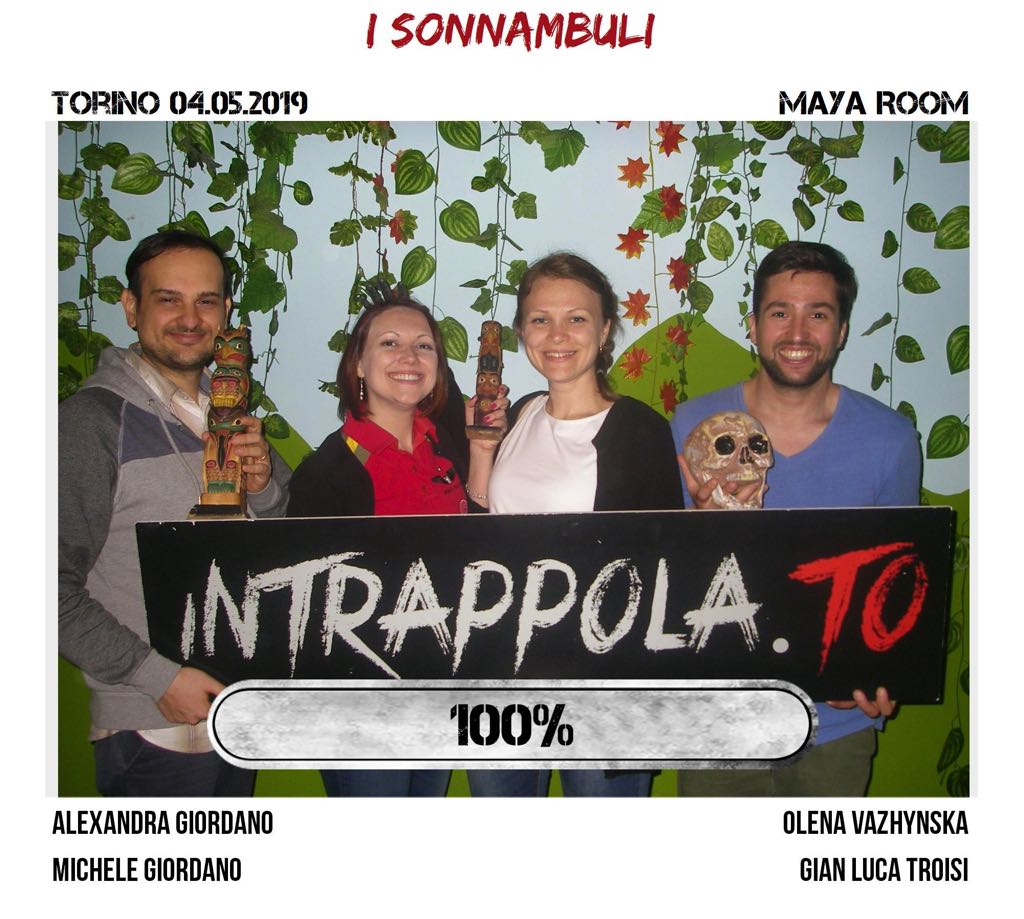 Il gruppo I sonnambuli è fuggito dalla nostra escape room Maya Room