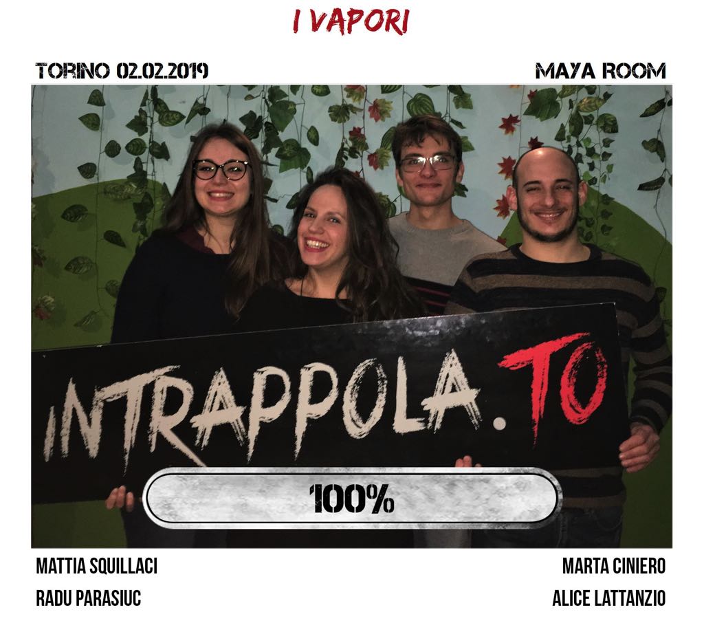 Il gruppo I vapori è fuggito dalla nostra escape room Maya Room