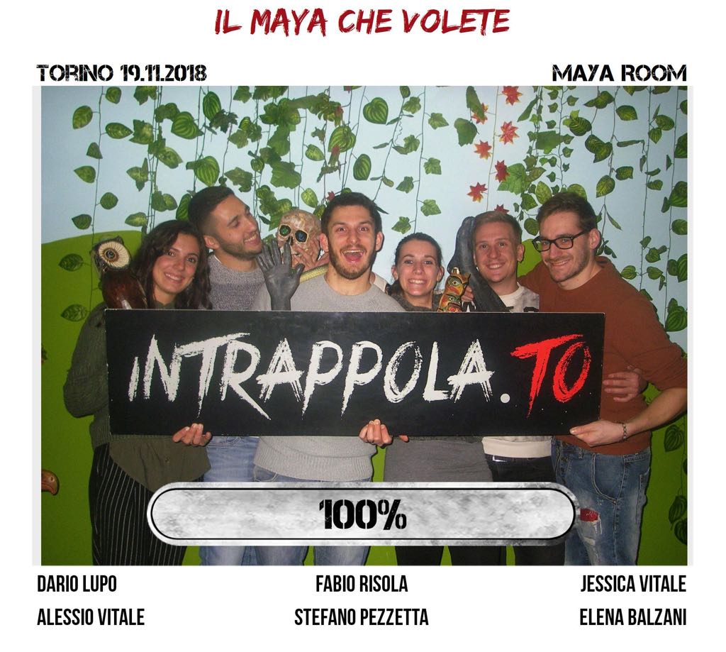 Il gruppo Il maya che volete è fuggito dalla nostra escape room Maya Room