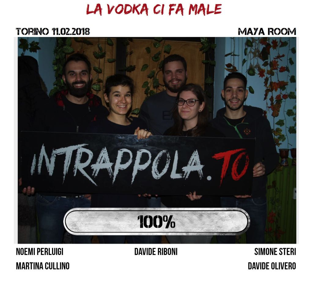 Il gruppo La vodka ci fa male  è fuggito dalla nostra escape room Maya Room