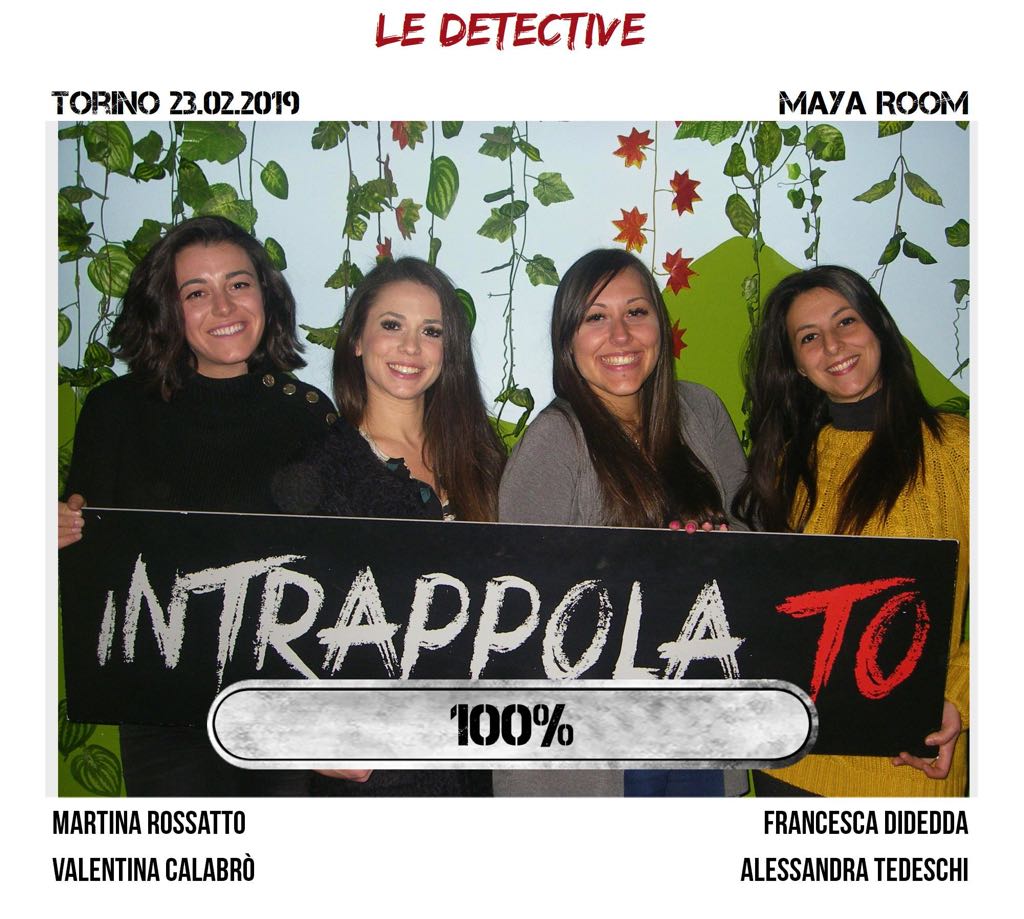 Il gruppo Le detective è fuggito dalla nostra escape room Maya Room