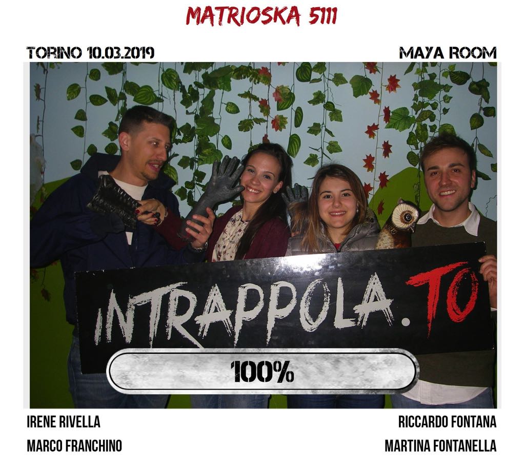 Il gruppo Matrioska 5111 è fuggito dalla nostra escape room Maya Room