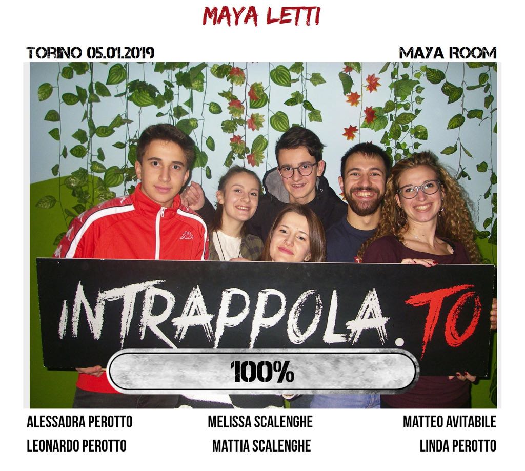 Il gruppo Maya Letti è fuggito dalla nostra escape room Maya Room