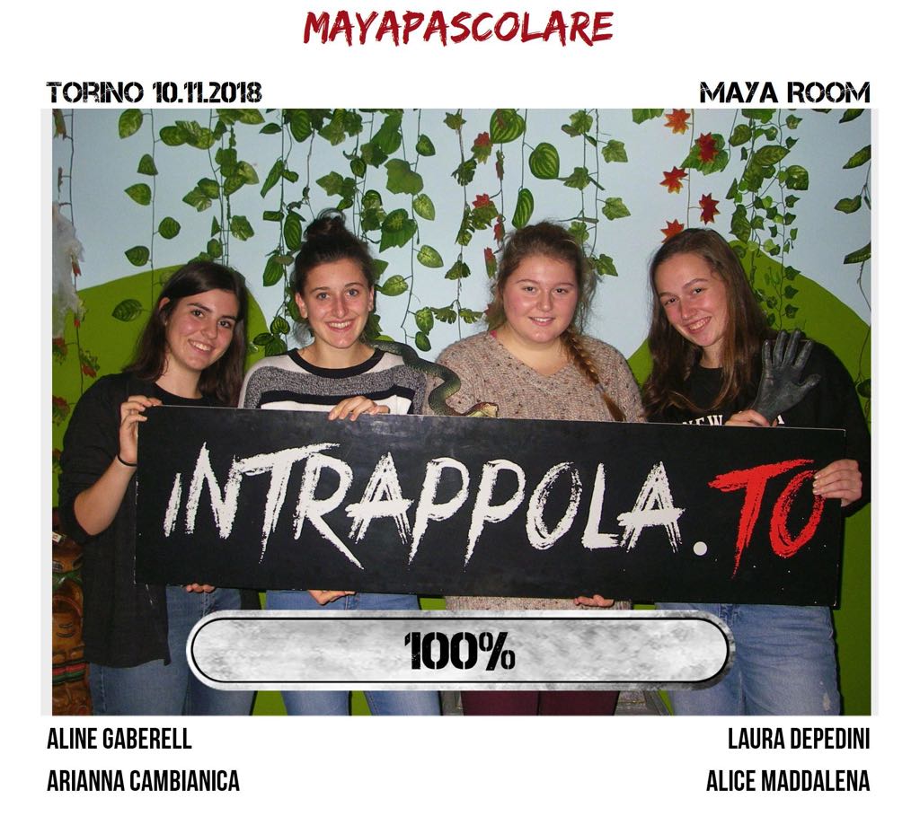 Il gruppo MayaPascolare è fuggito dalla nostra escape room Maya Room
