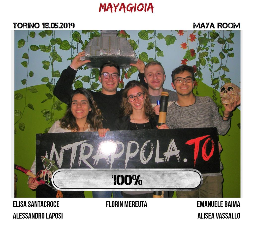 Il gruppo Mayagioia è fuggito dalla nostra escape room Maya Room