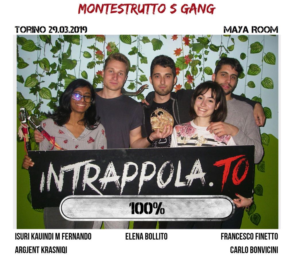 Il gruppo Montestrutto s gang è fuggito dalla nostra escape room Maya Room