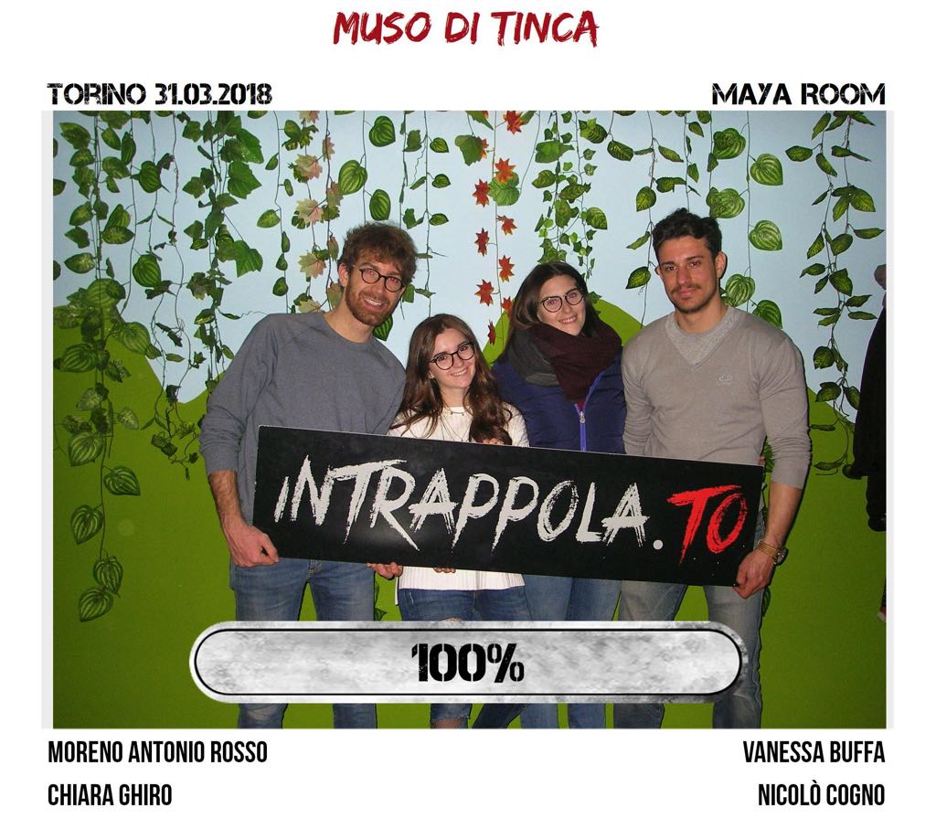 Il gruppo Muso di Tinca è fuggito dalla nostra escape room Maya Room