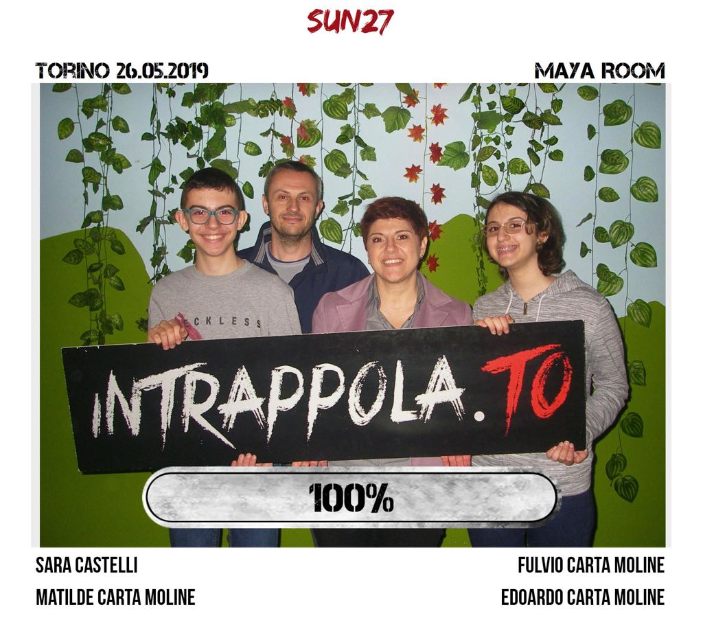 Il gruppo SUN27 è fuggito dalla nostra escape room Maya Room