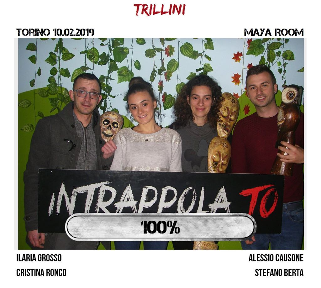 Il gruppo Trillini è fuggito dalla nostra escape room Maya Room