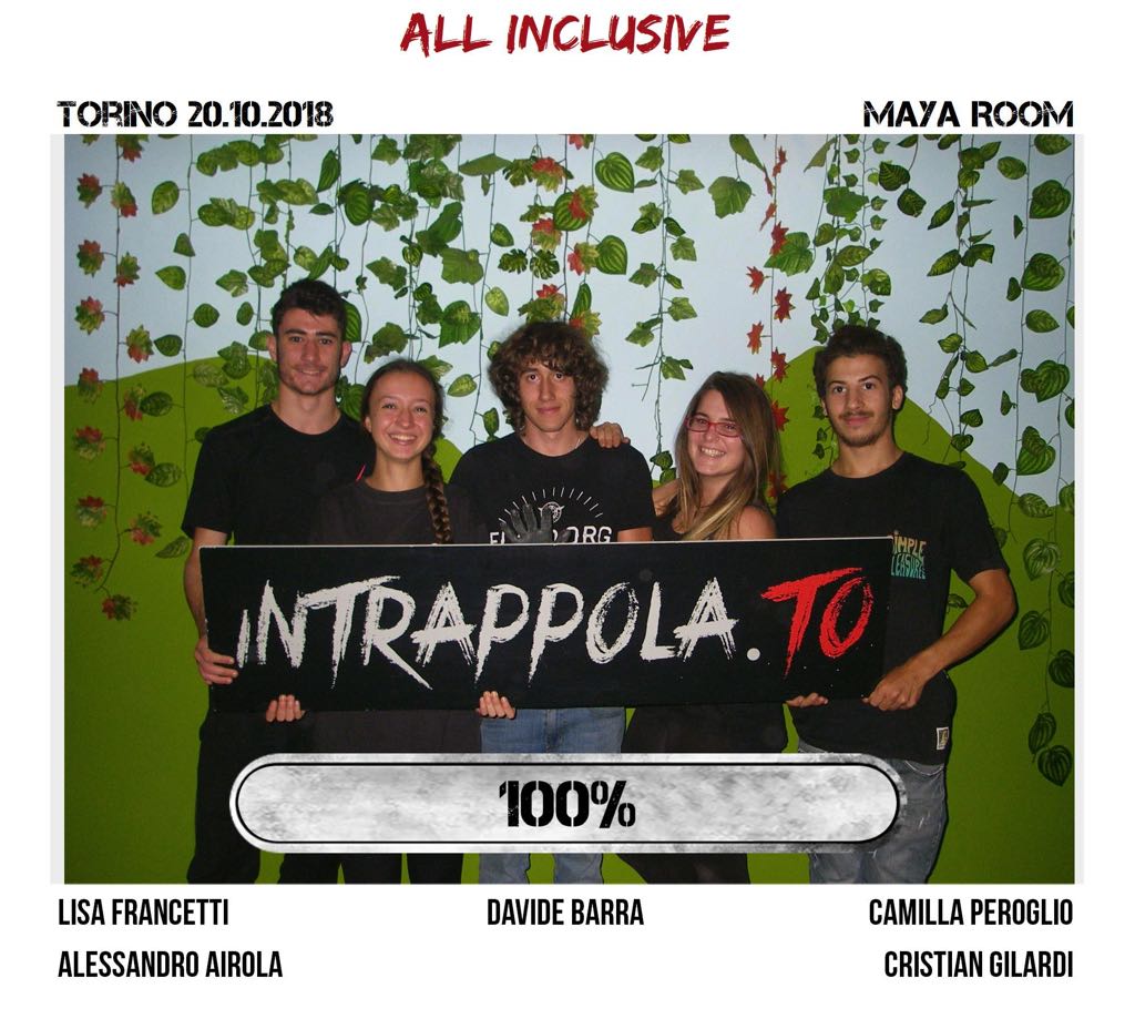 Il gruppo all inclusive è fuggito dalla nostra escape room Maya Room