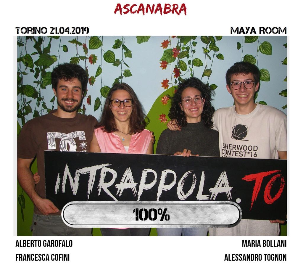 Il gruppo ascanabra è fuggito dalla nostra escape room Maya Room