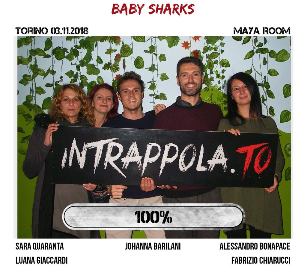 Il gruppo baby sharks è fuggito dalla nostra escape room Maya Room