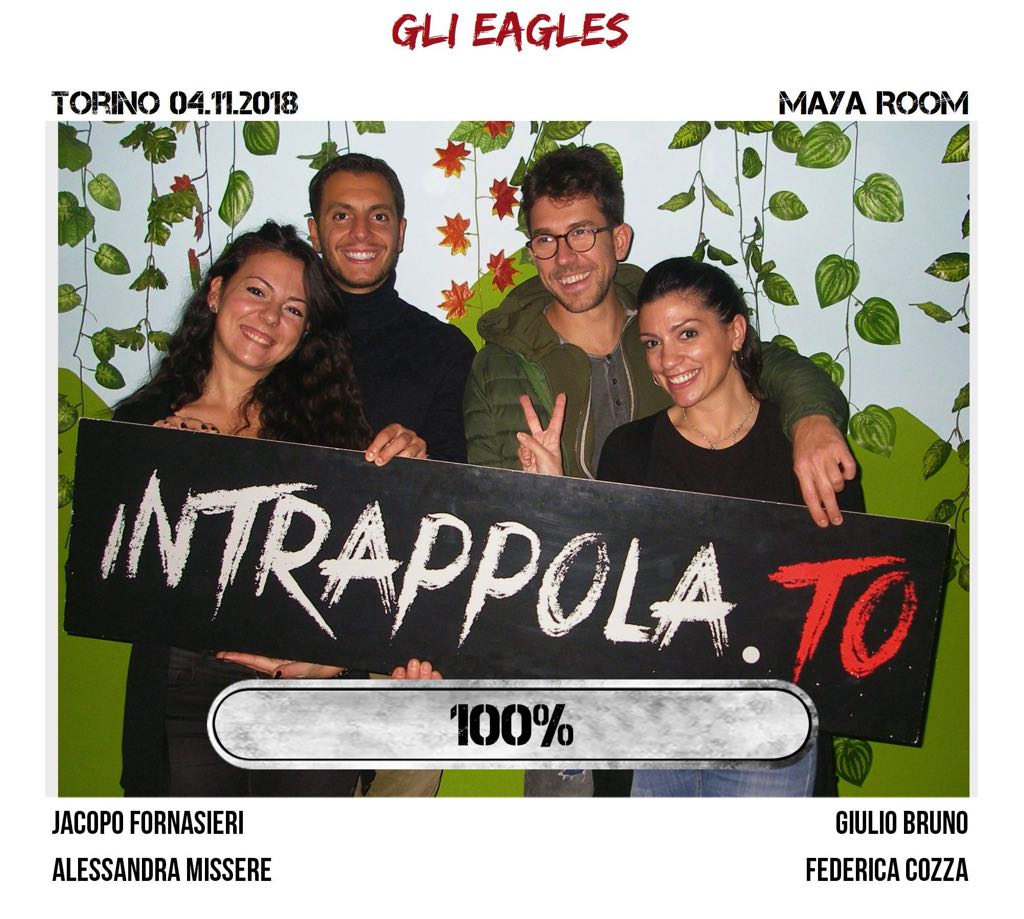 Il gruppo gli eagles è fuggito dalla nostra escape room Maya Room