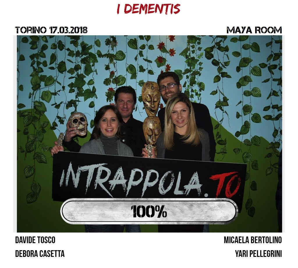 Il gruppo i dementis è fuggito dalla nostra escape room Maya Room