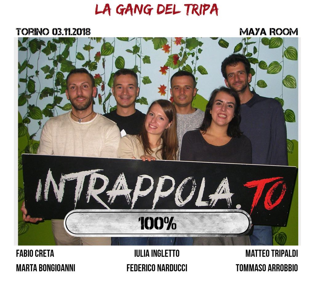 Il gruppo la gang del tripa è fuggito dalla nostra escape room Maya Room