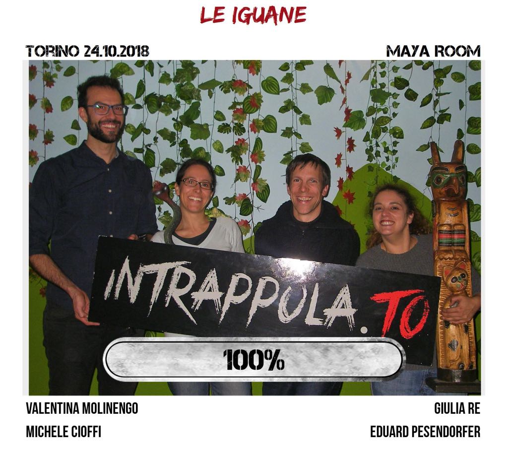 Il gruppo le iguane è fuggito dalla nostra escape room Maya Room