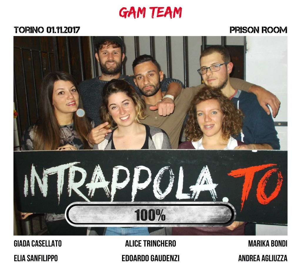 Il gruppo GAM team è fuggito dalla nostra escape room Prison Room