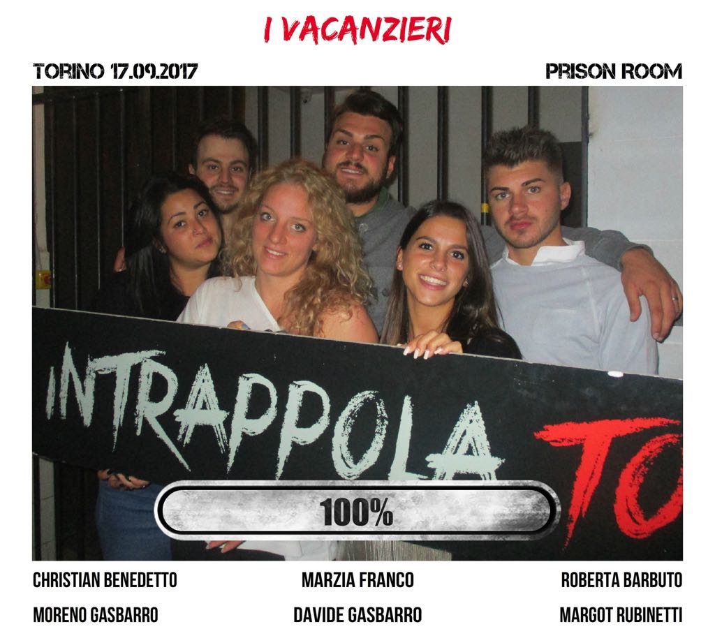 Il gruppo I vacanzieri è fuggito dalla nostra escape room Prison Room
