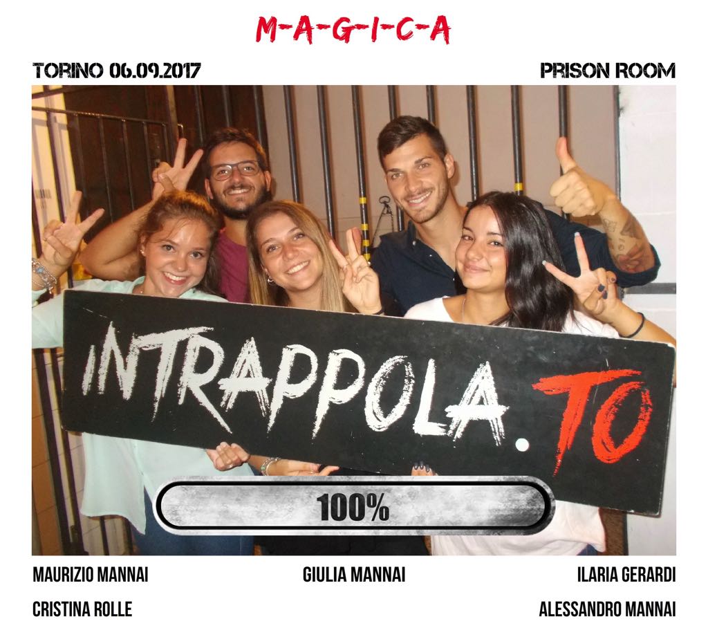 Il gruppo M-A-G-I-C-A è fuggito dalla nostra escape room Prison Room
