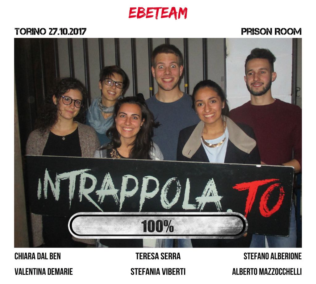 Il gruppo ebeteam è fuggito dalla nostra escape room Prison Room