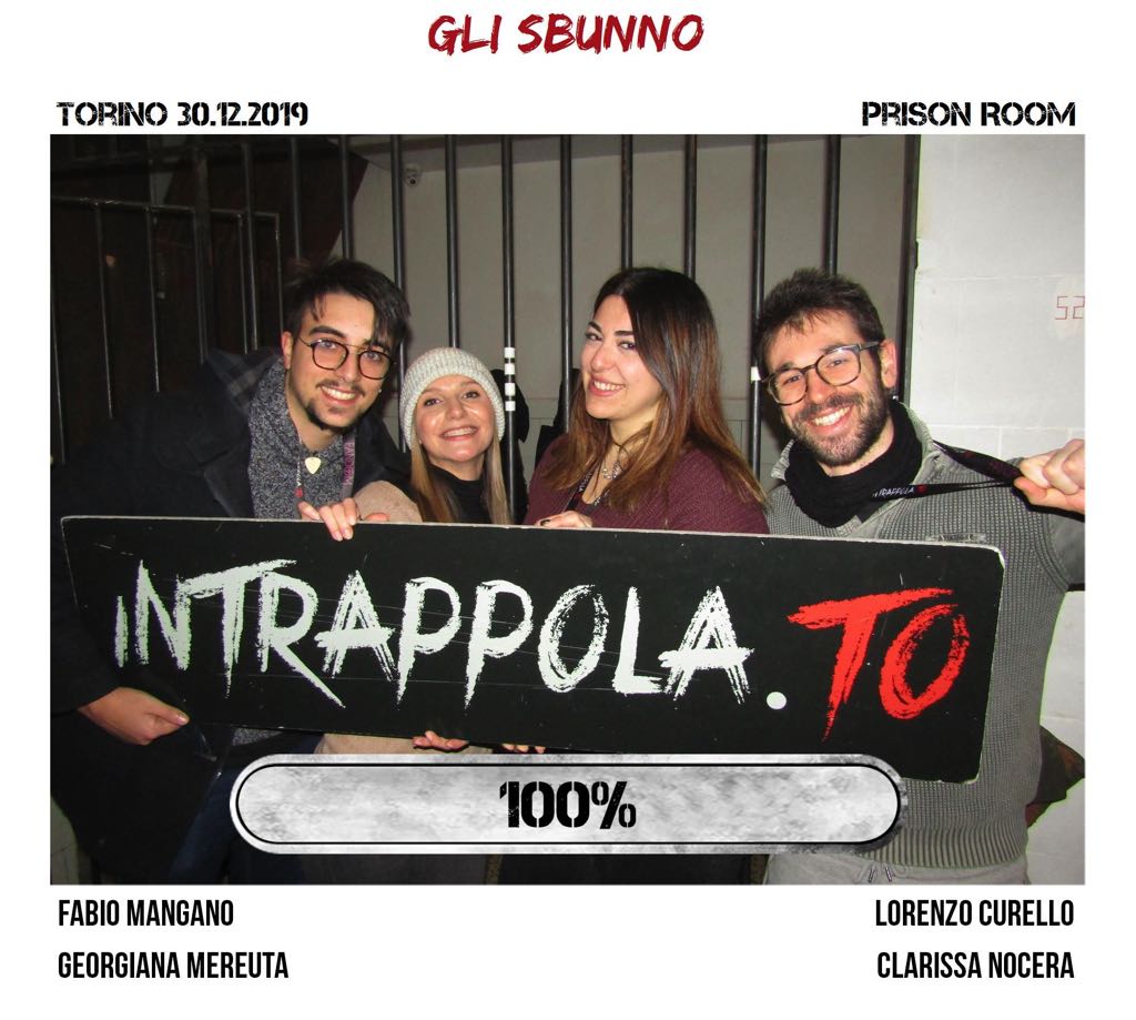 Il gruppo gli sbunno è fuggito dalla nostra escape room Prison Room