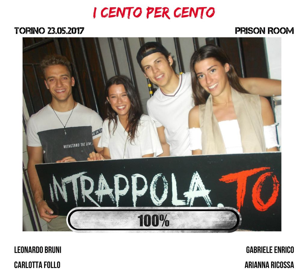 Il gruppo i cento per cento è fuggito dalla nostra escape room Prison Room