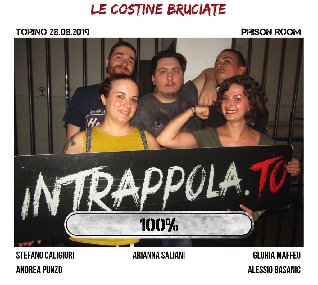 Il gruppo le costine bruciate è fuggito dalla nostra escape room Prison Room
