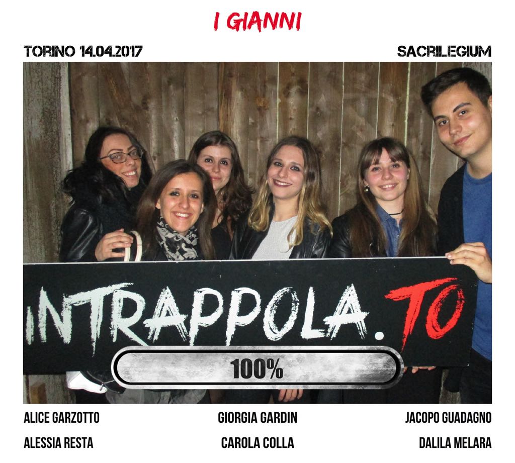 Il gruppo I Gianni è fuggito dalla nostra escape room Sacrilegium