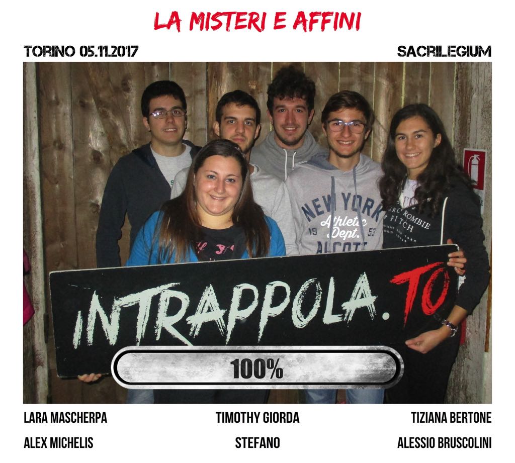 Il gruppo La Misteri e Affini è fuggito dalla nostra escape room Sacrilegium