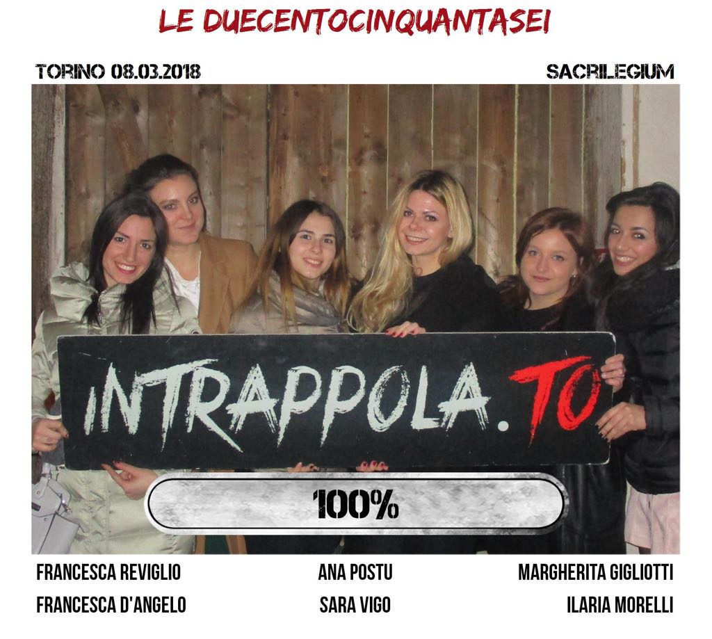 Il gruppo Le duecentocinquantasei è fuggito dalla nostra escape room Sacrilegium