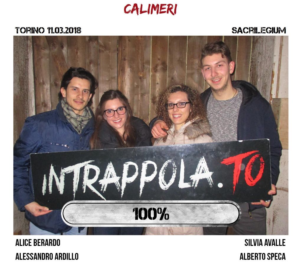Il gruppo calimeri è fuggito dalla nostra escape room Sacrilegium