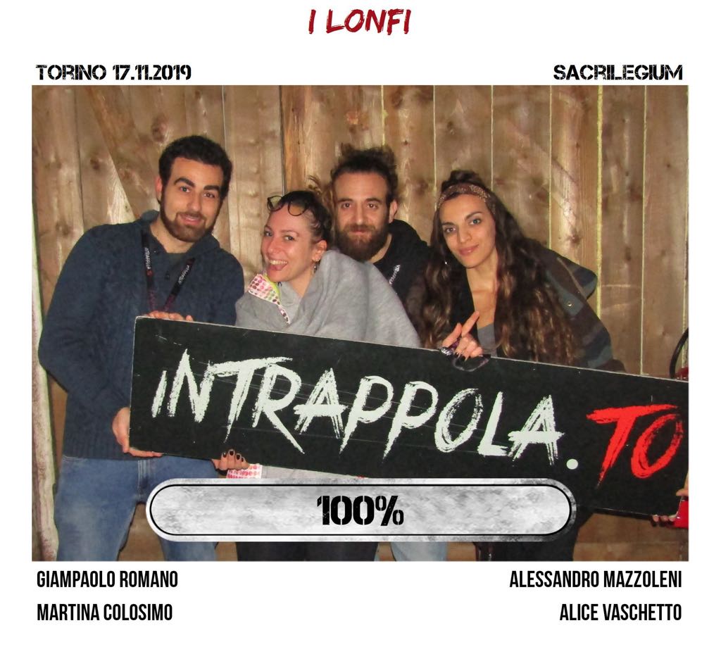 Il gruppo i lonfi è fuggito dalla nostra escape room Sacrilegium