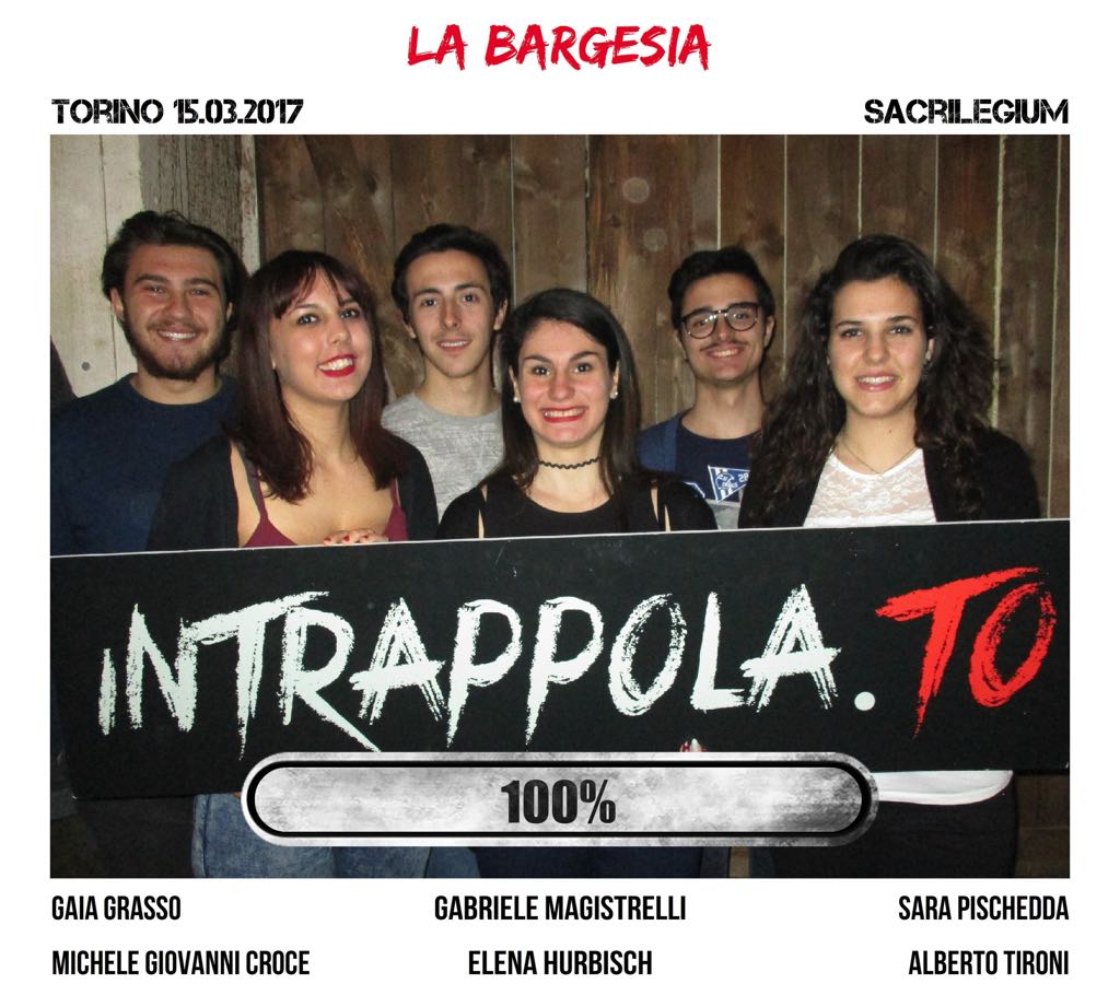 Il gruppo la bargesia è fuggito dalla nostra escape room Sacrilegium