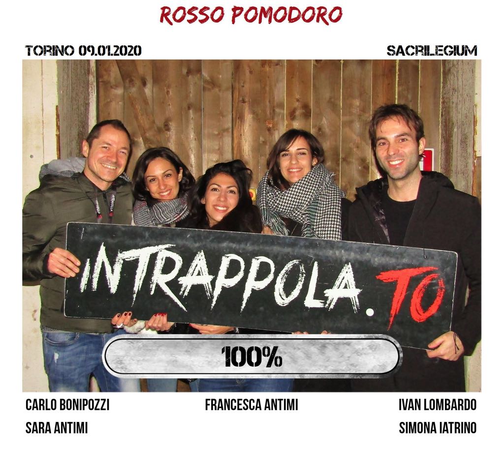 Il gruppo rosso pomodoro è fuggito dalla nostra escape room Sacrilegium